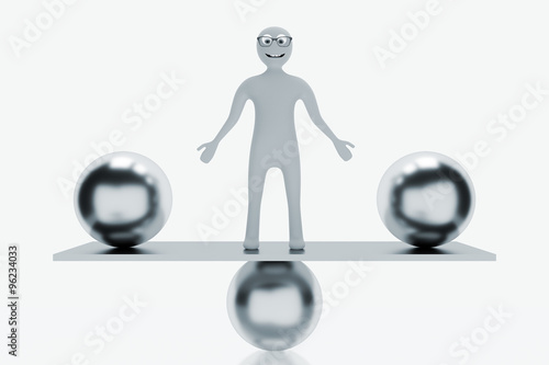 Figure stands with balls to balance on the board