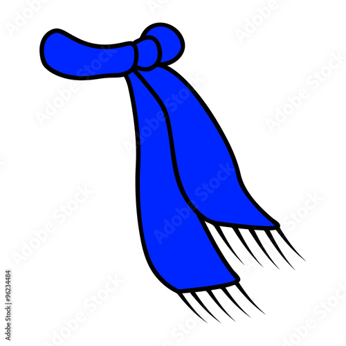blue scarf icon, winter wool symbol, design. vector illustration isolated on white background.