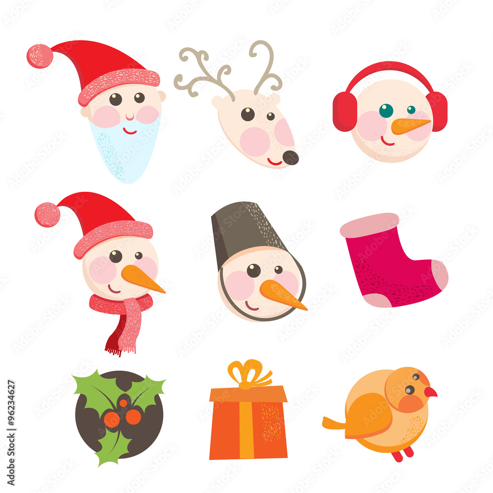 Fototapeta premium Cheerful holiday icons