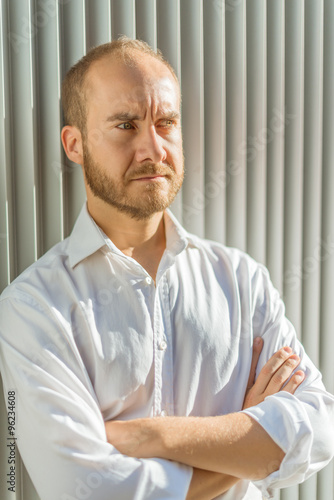 Serious looking man