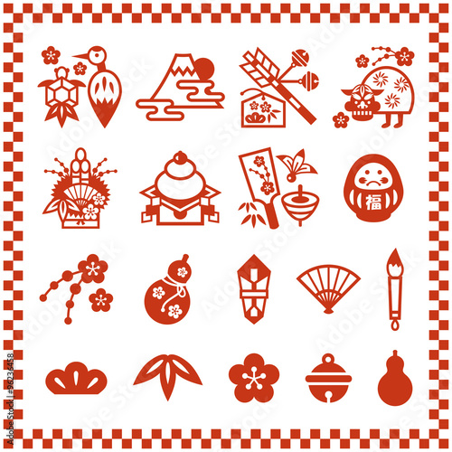 Japanese new years elements