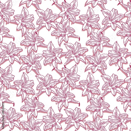 Tropical seamless flower pattern