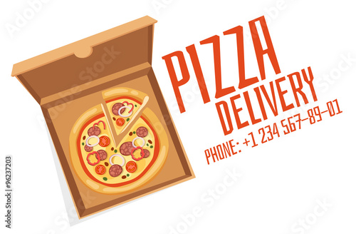 Pizza box vector illustration