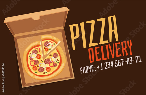 Pizza box vector illustration