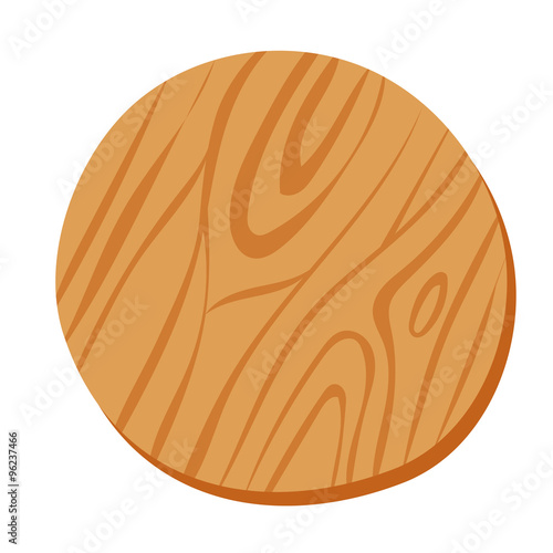 Wooden cutting pizza vector board isolated on white background