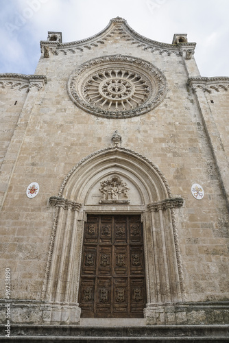 OSTUNI, ITALY - NOVEMBER 14, 2015: Cathedral of the medieval town Ostuni where is one of the most beautiful and famous towns in Apulia, Italy
