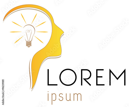 Logo template, a human head logotype, AI, robotics, coaching, mental health, creativity, vector