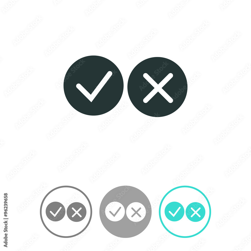 Yes or No vector icon. Yes or No vector icon.