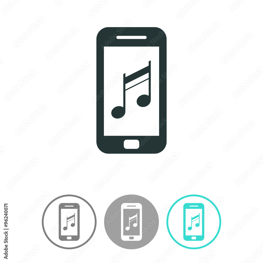 Smartphone with music symbol vector icon. Smartphone with music symbol vector icon.