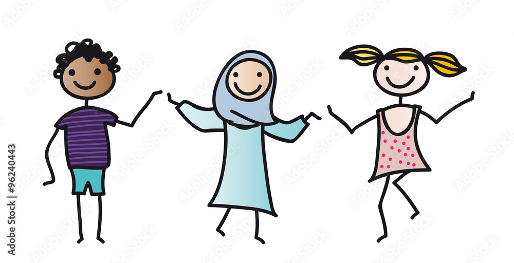 Gruppe von Schülern unterschiedlicher Herkunft - Inklusion und Integration, in der Schule gemeinsam lernen und spielen, deutsche Sprache, deutsch, Abstand halten, Antirassismus Gruppe von Schülern unterschiedlicher Herkunft - Inklusion und Integration, in der Schule gemeinsam lernen und spielen, deutsche Sprache, deutsch, Abstand halten, Antirassismus