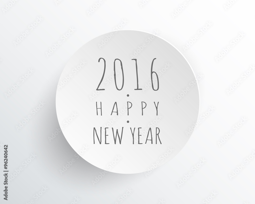 Happy new 2016 year. Greetings card. minimal white design. Vecto Happy new 2016 year. Greetings card. minimal white design. Vecto