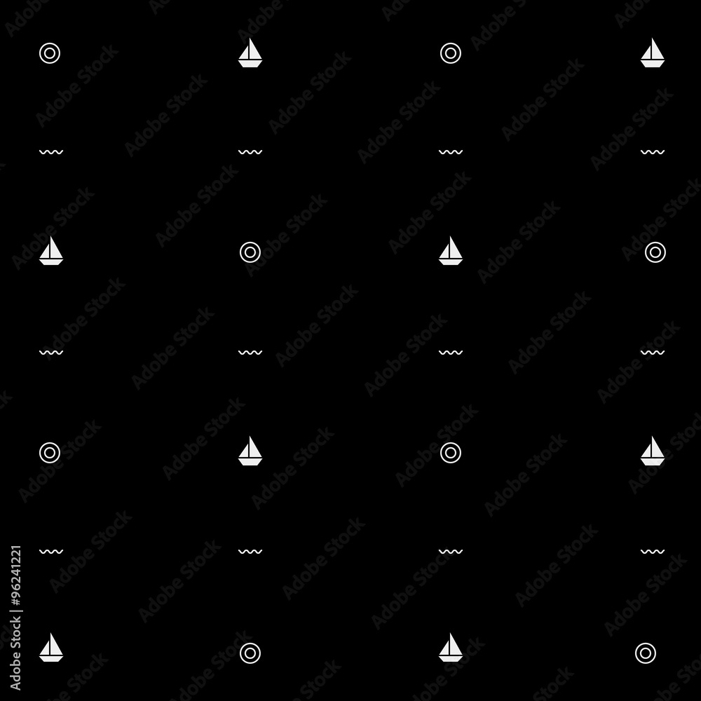 Vector matine pattern. Ship - stock vector Vector matine pattern. Ship - stock vector