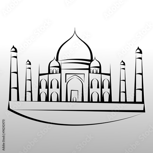 Taj Mahal Vektor Zeichnung