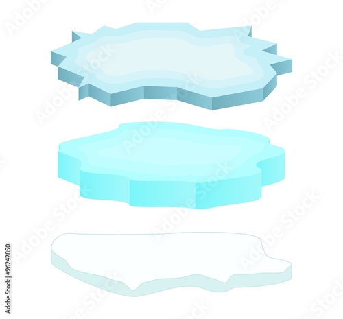Ice floe icon set, symbol, design. Winter vector illustration isolated on white background.