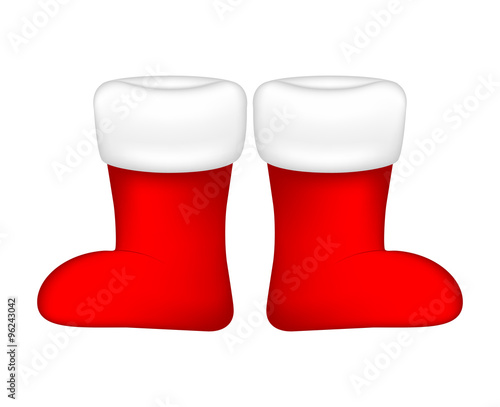 Christmas sock, santa boot icon, symbol, design. Winter vector illustration isolated on white background.