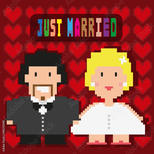 Just Married Invitation Greeting Card © frimufilms