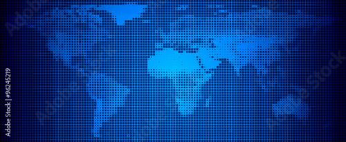 World map technology-style. Vector illustration.