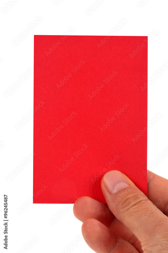 Carton rouge en main Photos | Adobe Stock
