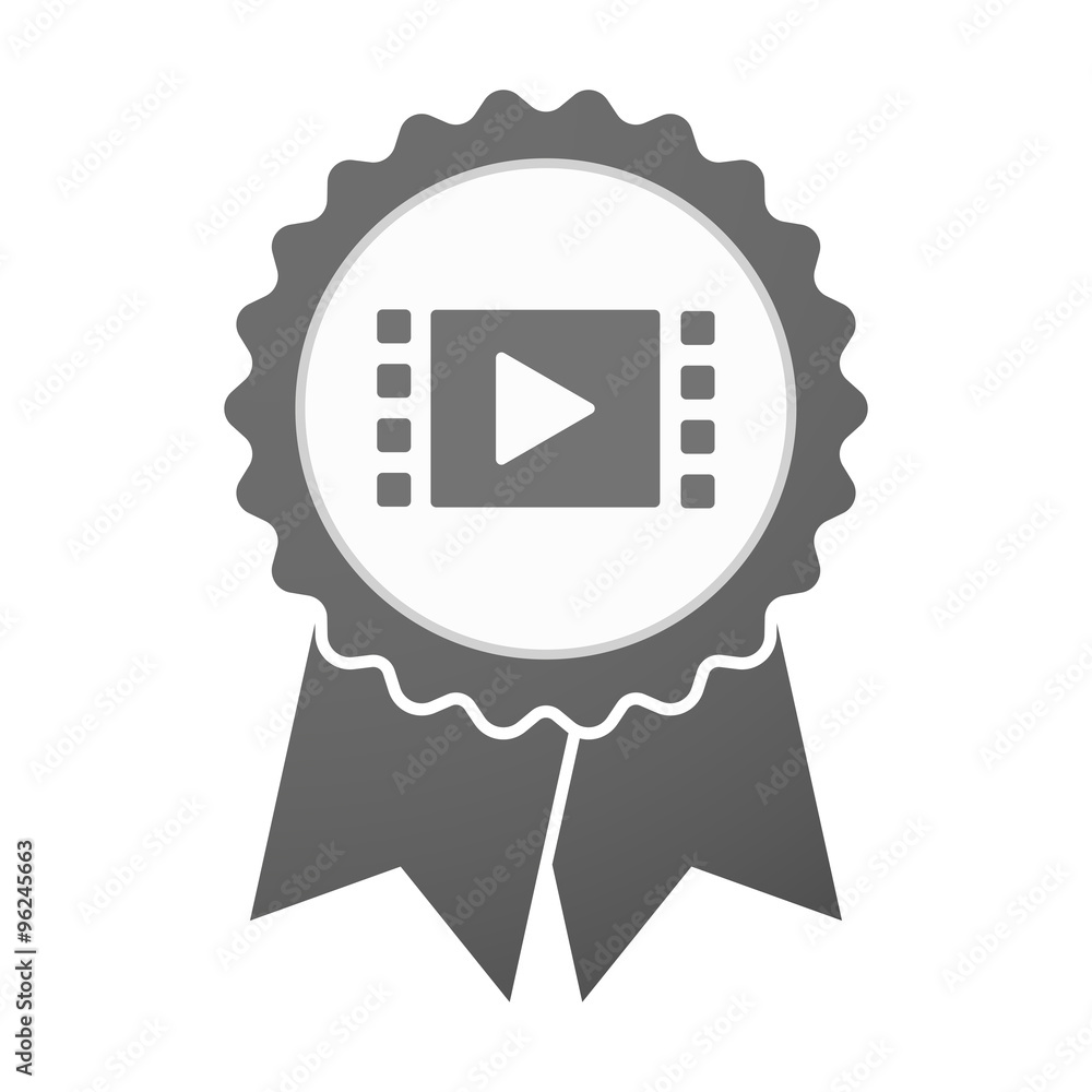 Vector badge icon with a multimedia sign Vector badge icon with a multimedia sign