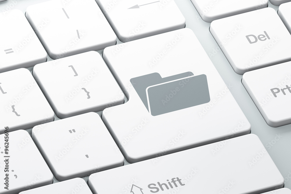 Business concept: Folder on computer keyboard background Business concept: Folder on computer keyboard background