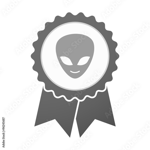 Vector badge icon with an alien face