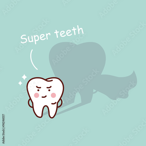 Super health cartoon tooth