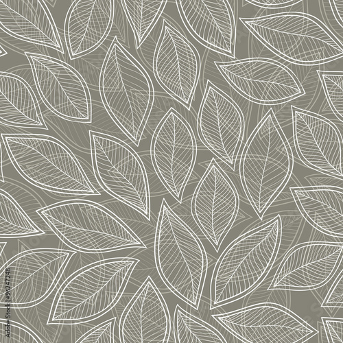 Abstract seamless pattern with leaves