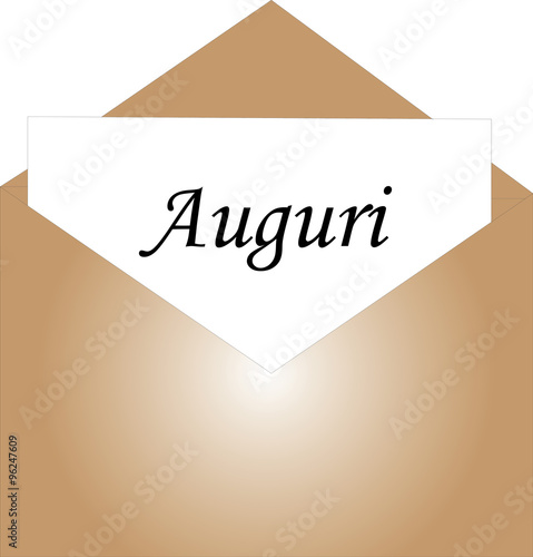 Busta con dentro biglietto di Auguri