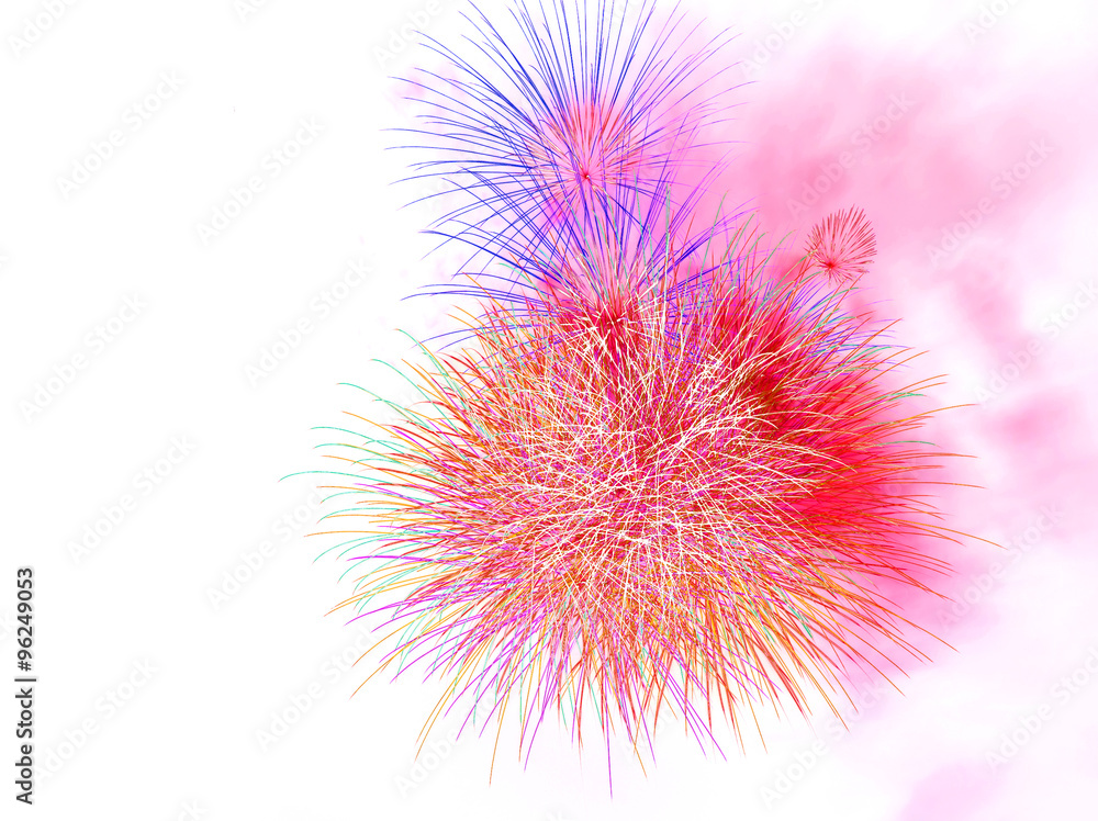 Obraz premium Beautiful colorful firework isolated display for celebration hap