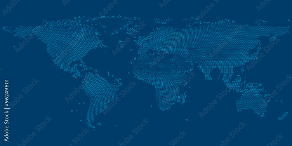 map of the world on dark blue  background vector