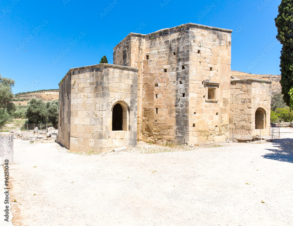Monastery (friary) in Messara Valley at Crete island in Greece. Monastery (friary) in Messara Valley at Crete island in Greece.
