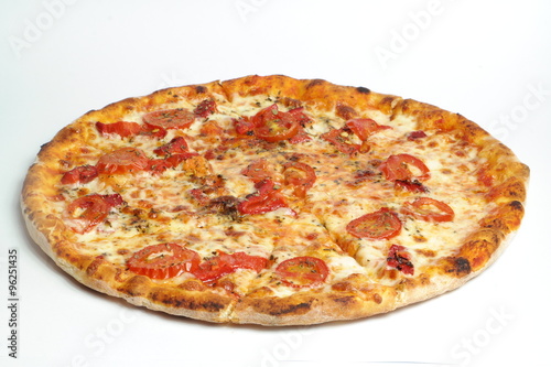Mix pizza on isolated white backround