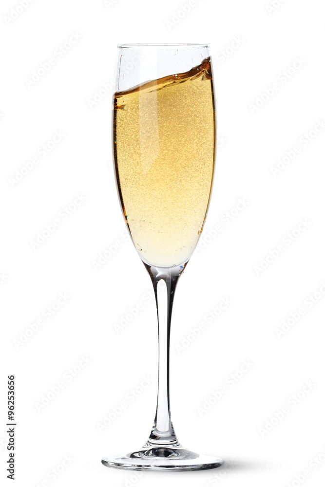 Champagne glass with splash