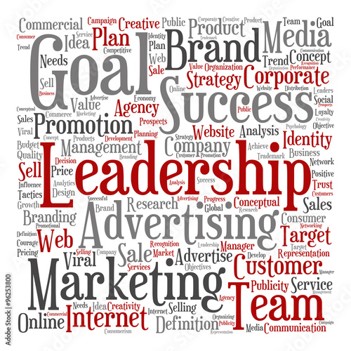 Conceptual business leadership word cloud #96253800