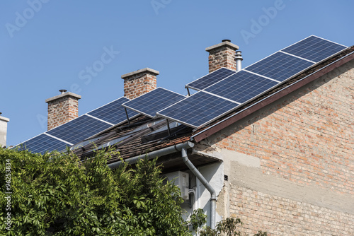 Solar panels on house.