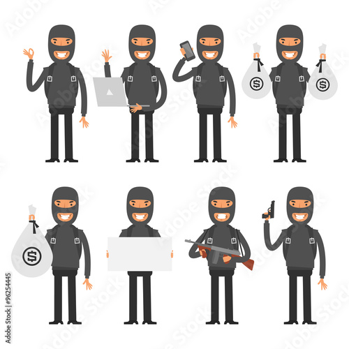 Terrorist in different poses