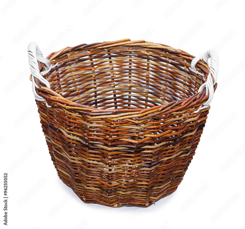 Fototapeta premium Wicker basket isolated on white background