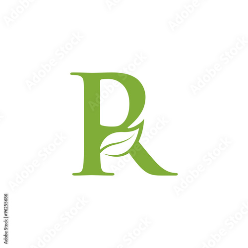 letter leaf green logo icon
