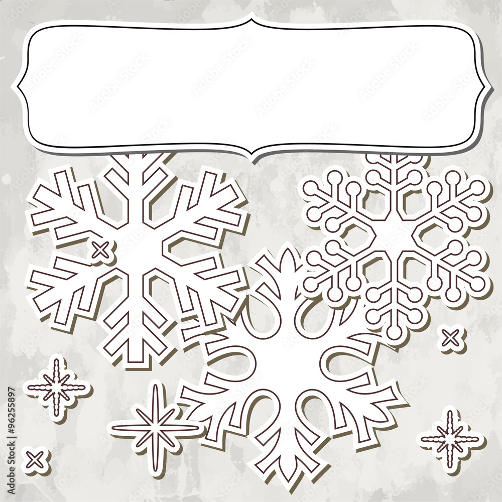 Paper snowflakes frame Paper snowflakes frame