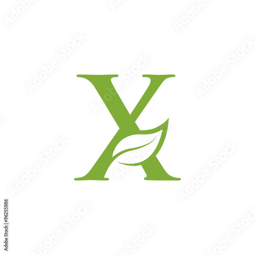 letter leaf green logo icon