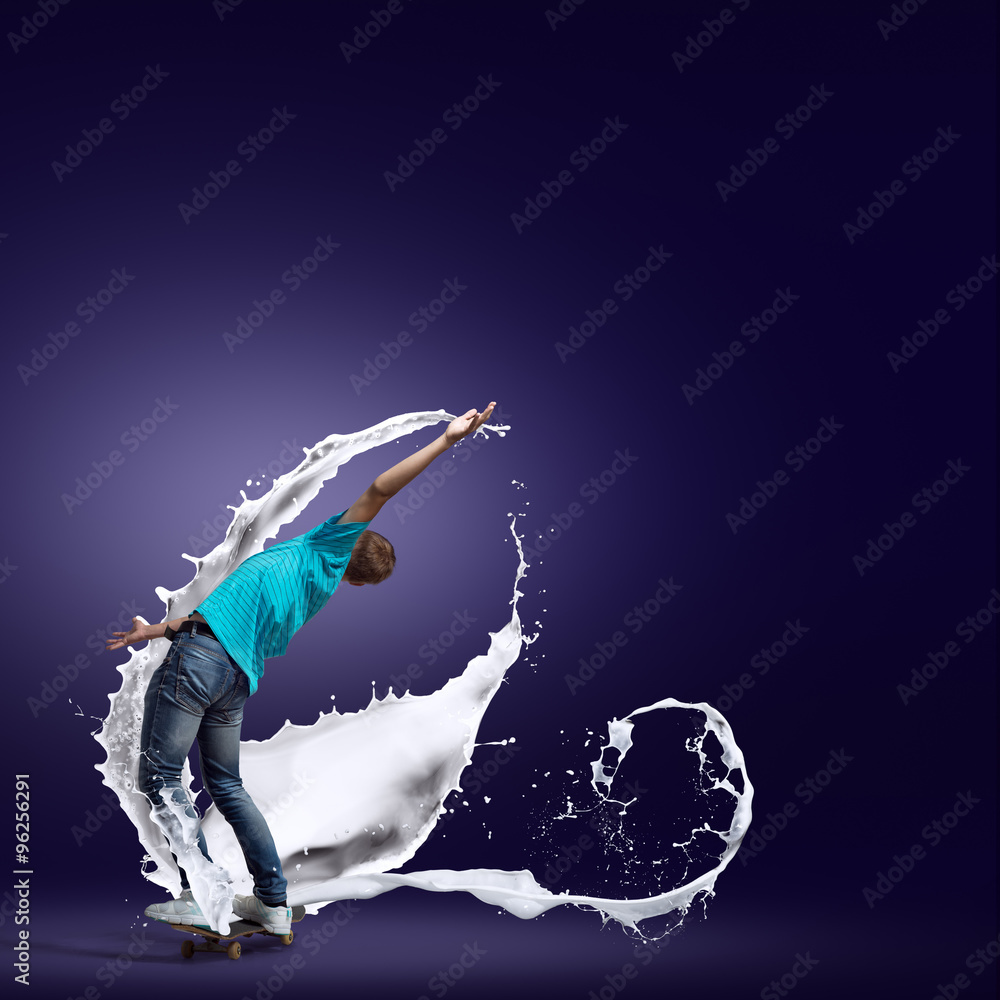 Teenager boy on skate