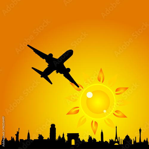 famous monuments trip vector