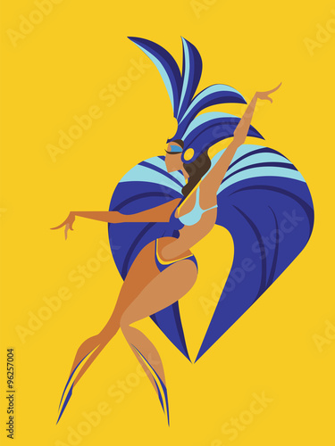 flat geometric design of dancing samba queen