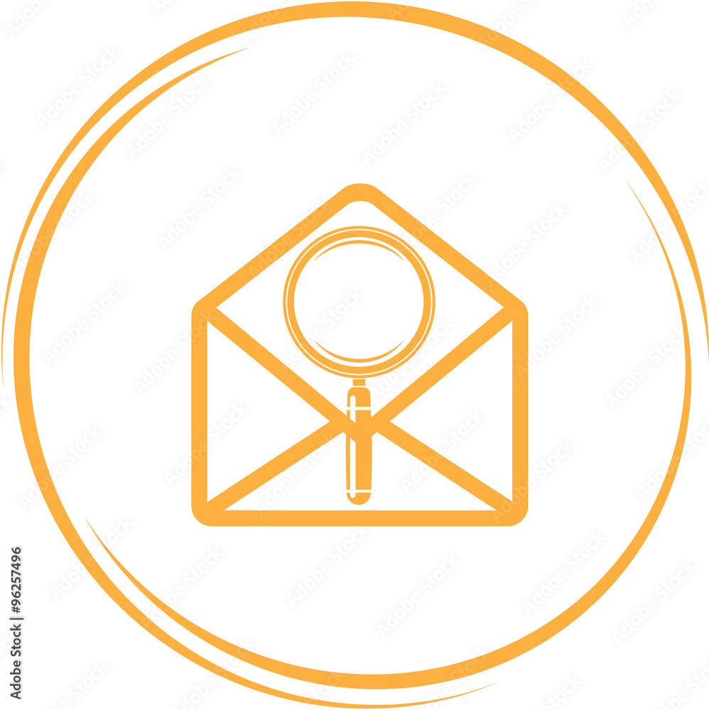 mail with magnifying glass. mail with magnifying glass.