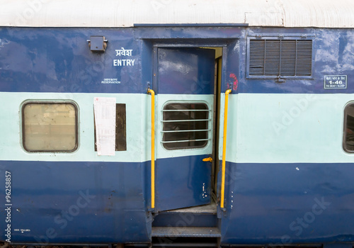 Indian Railway passenger coach entry  of a 3 Tier Air Conditioned coach