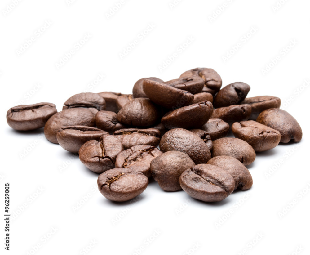 roasted coffee beans isolated in white background cutout roasted coffee beans isolated in white background cutout