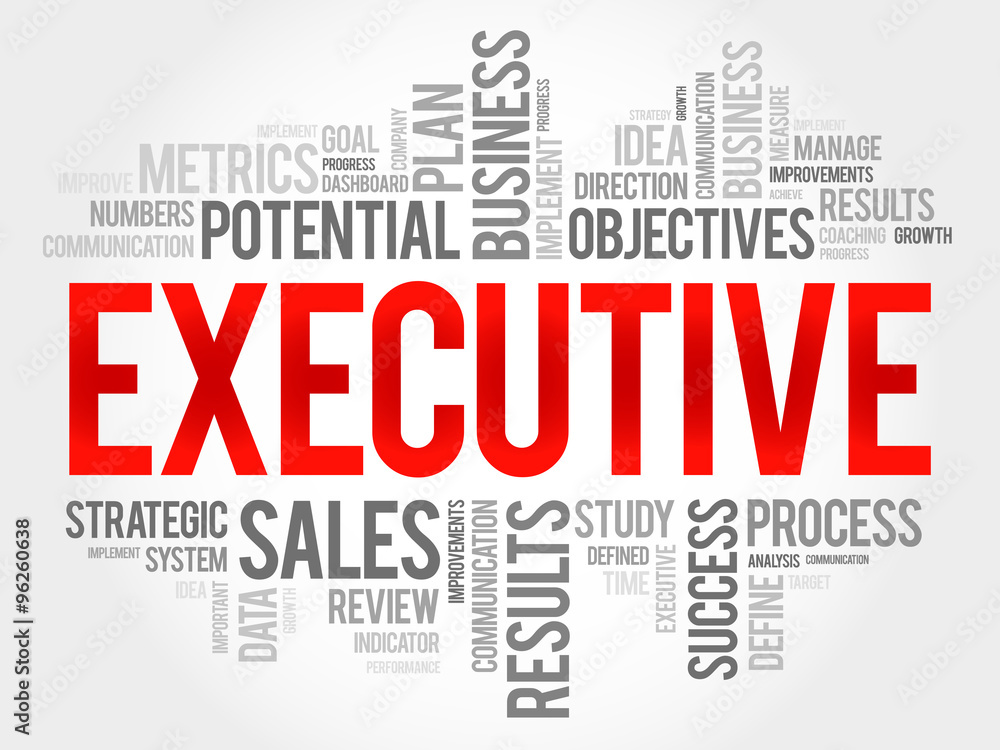 Executive word cloud, business concept Executive word cloud, business concept