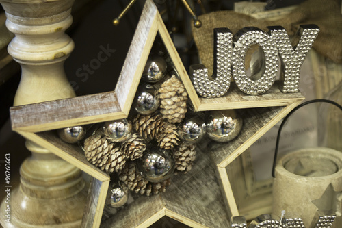 Holiday home decoration in gold theme 