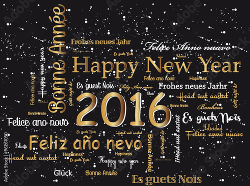 Carte bonne Année Noir