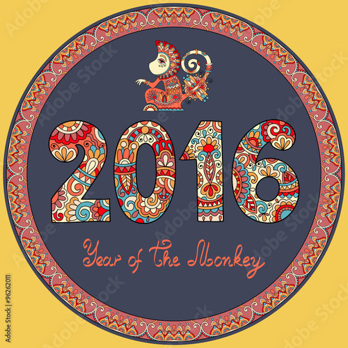 original design for new year celebration with decorative ape © Kara-Kotsya